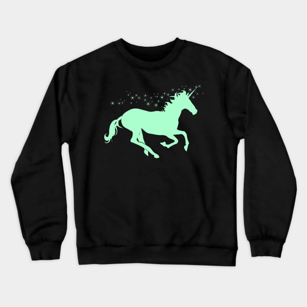 Mint Magical Unicorn Party Magical Mythical Unicorn Crewneck Sweatshirt by vintageinspired